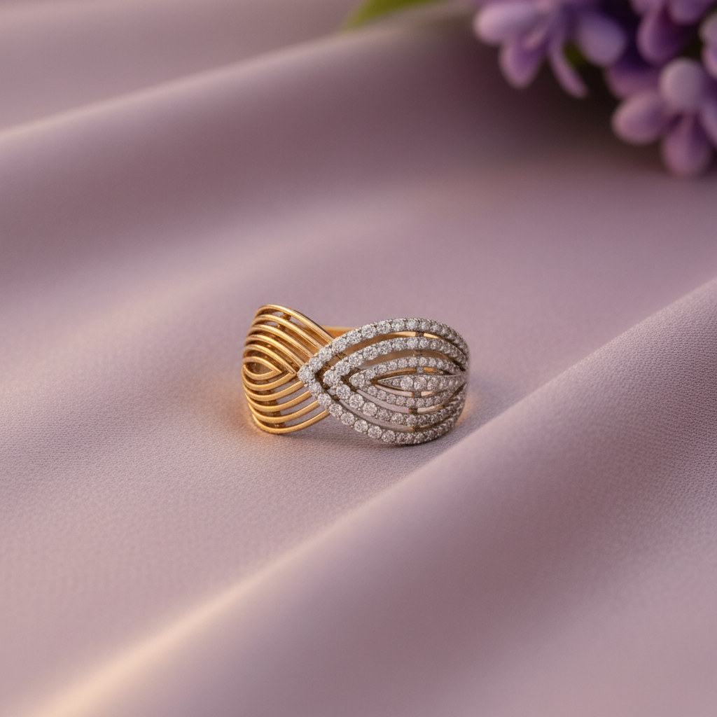 HLR06331 Woven Cage Ring - Lavender Theme 1
