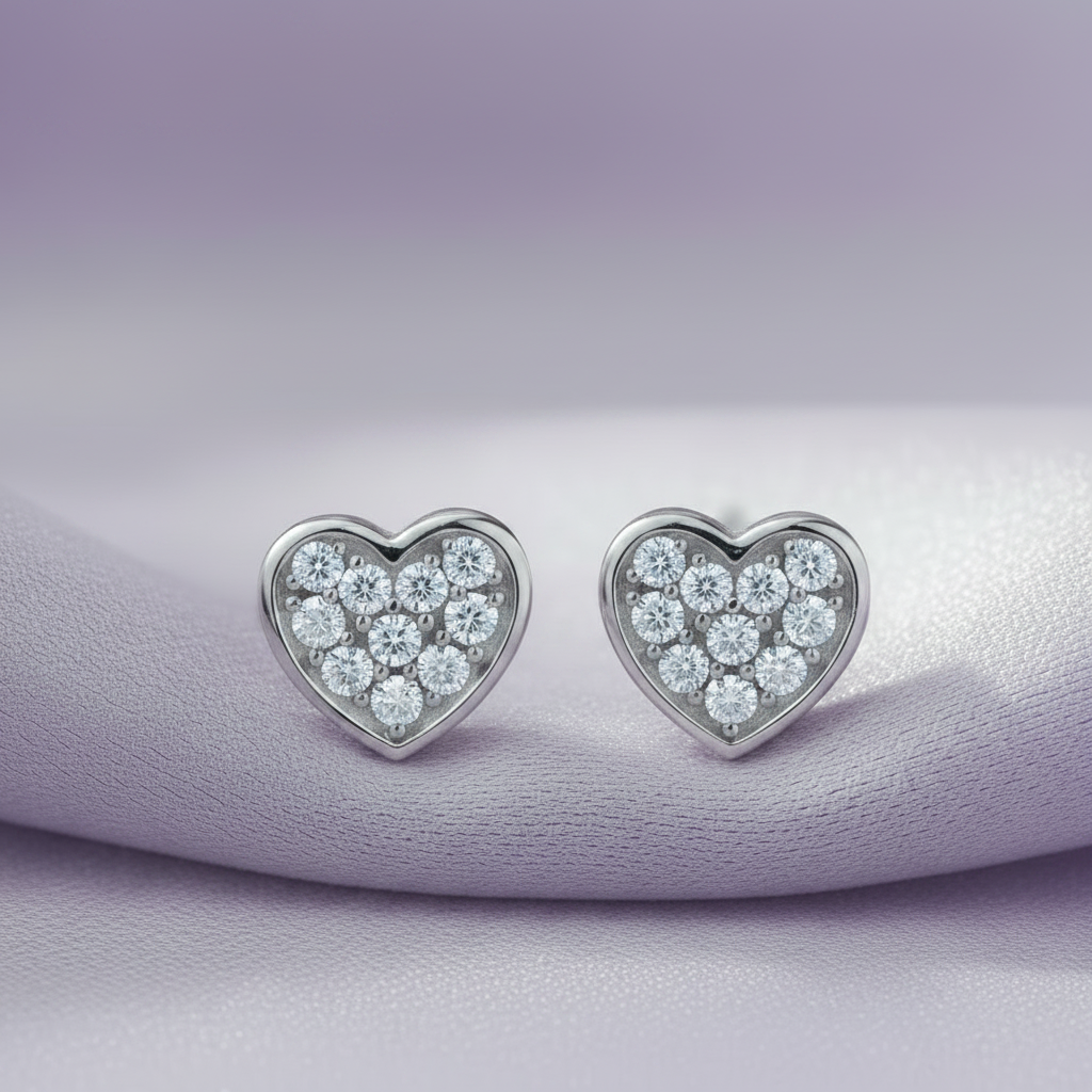 HME00854 White Gold Heart Pavé – Lavender Silk Product Shot
