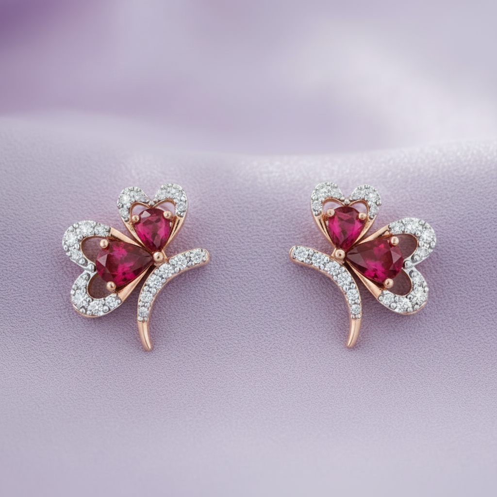Scarlet Wing Butterfly 925 Silver Studs