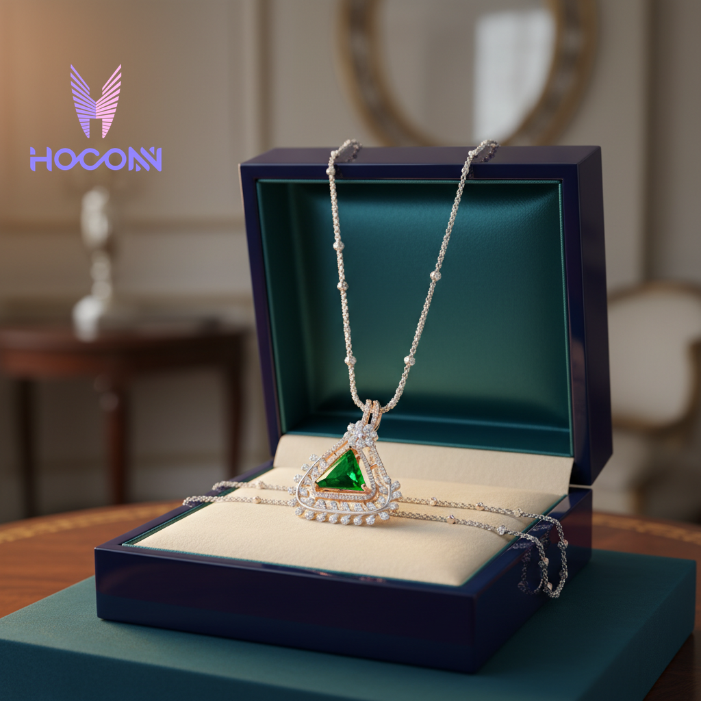 Festive Charm Emerald Diamond Silver Pendant