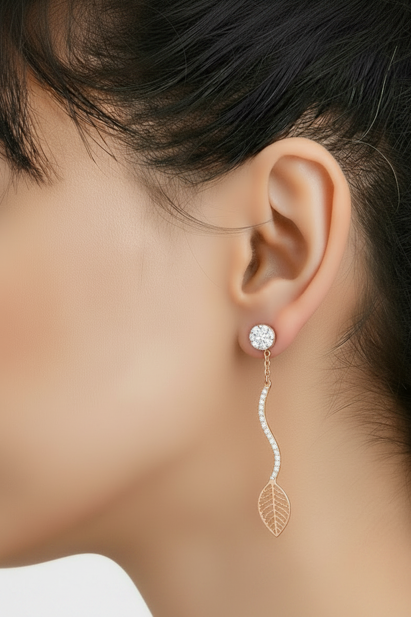 Model - Correct Leaf Drop Earring