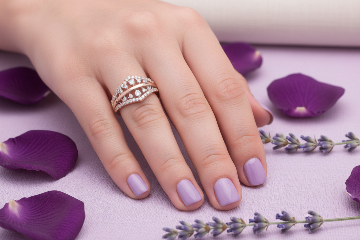 Model Hand - Crown Shield Ring Smaller