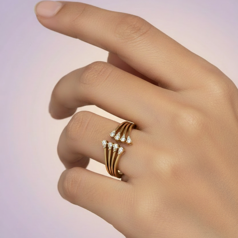 Model Hand - Shiny Ring on Lavender