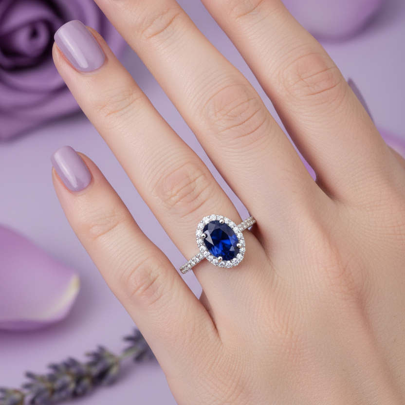 Model Hand - Smaller Blue Sapphire