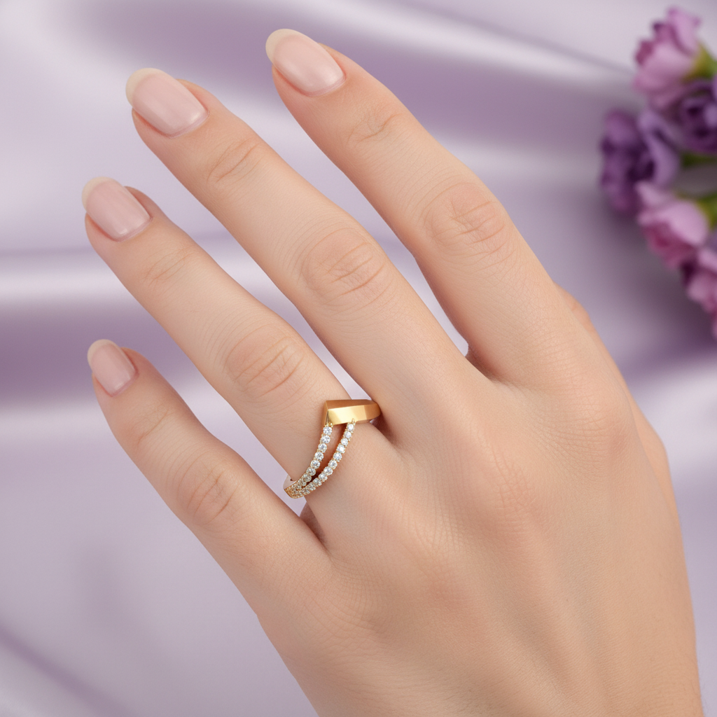 Model hand V ring new theme