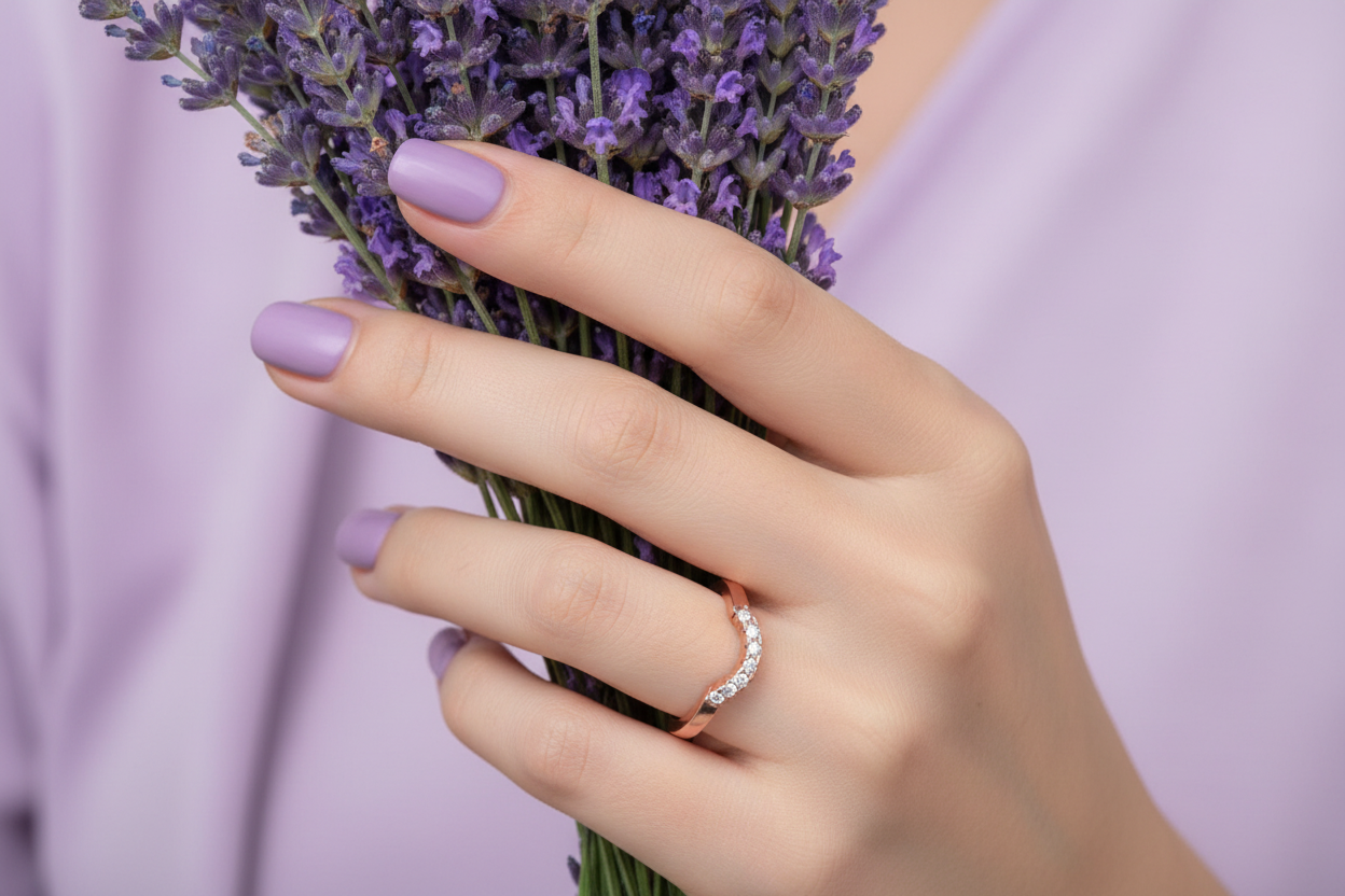 Model Hand Wearing Rose Gold Ring