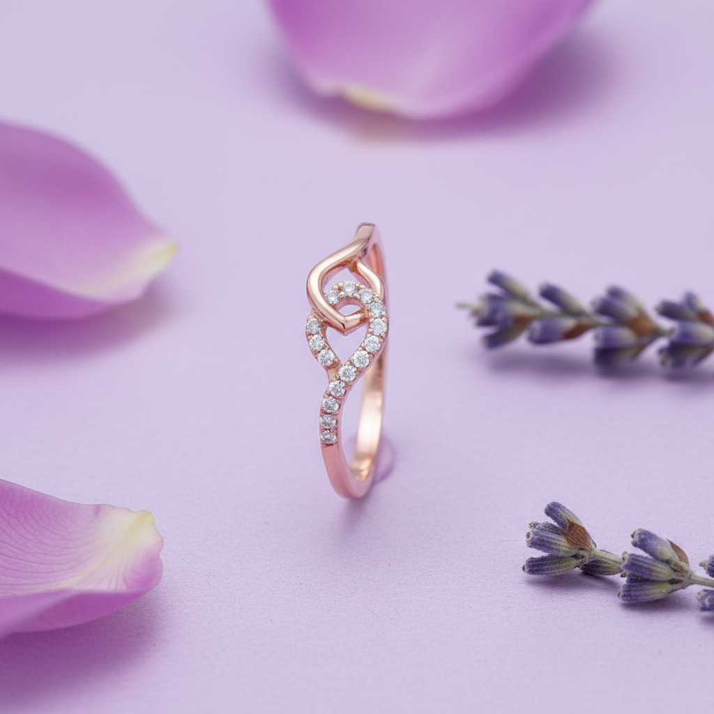 Open Heart Ring on Lavender