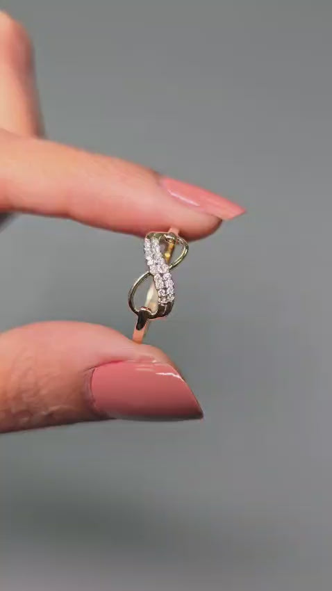 Minimalist Infinity Diamond Silver Ring