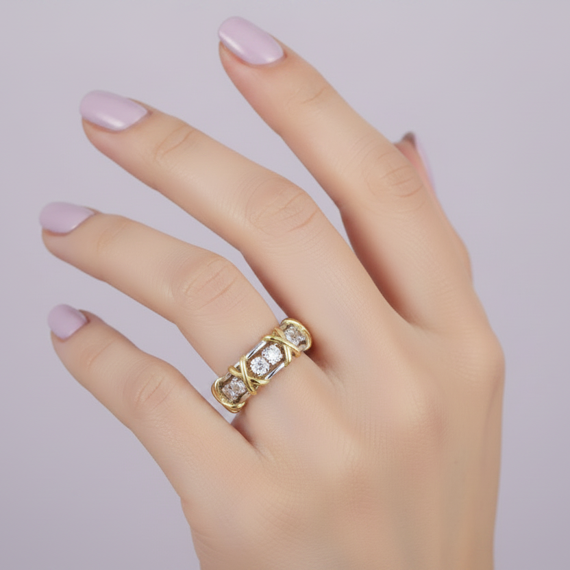 Slim Lavender Ring on Hand